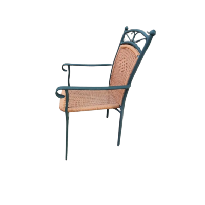 Πολυθρόνα αλουμινίου με wicker πράσινη 52x48x98